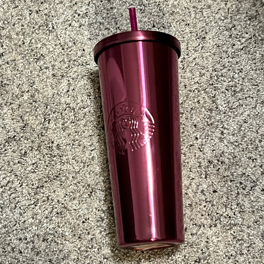 NEW Berry Pink Starbucks Stainless Steel Tumbler 24 oz RARE